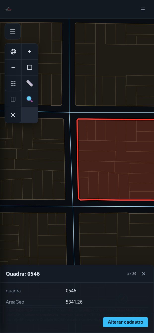 O SISMO no celular: mapa em tela cheia e a ficha do registro em painel inferior